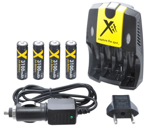 Xit XTCRCH3100 Rapid AA/AAA Battery Charger AC/DC 3100mAh with 4 AA Batteries (Black) - Thumbnail 3