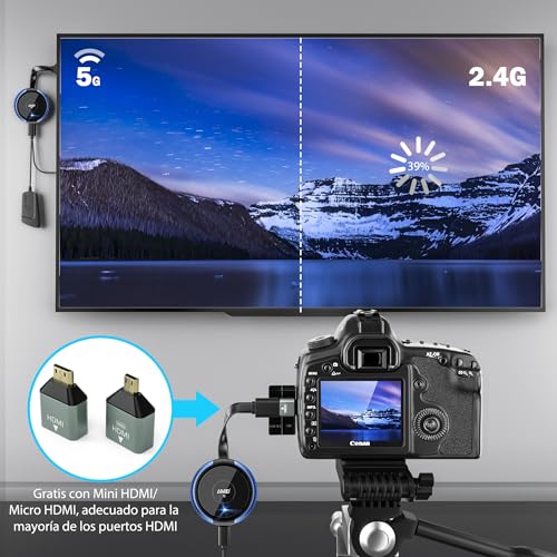 HDMI Wireless 4K/5.8G, HDMI Transmitter and Receiver, Wireless Transmitter Receiver Transmission Laptop/TV Box/Camera/Type C/PS5 to Television/Projector/Monitor 165FT