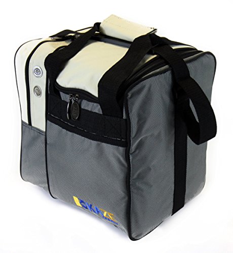 KAZE SPORTS Deluxe Single Ball Bowling Tote Bag, Beige/Gray - Thumbnail 2