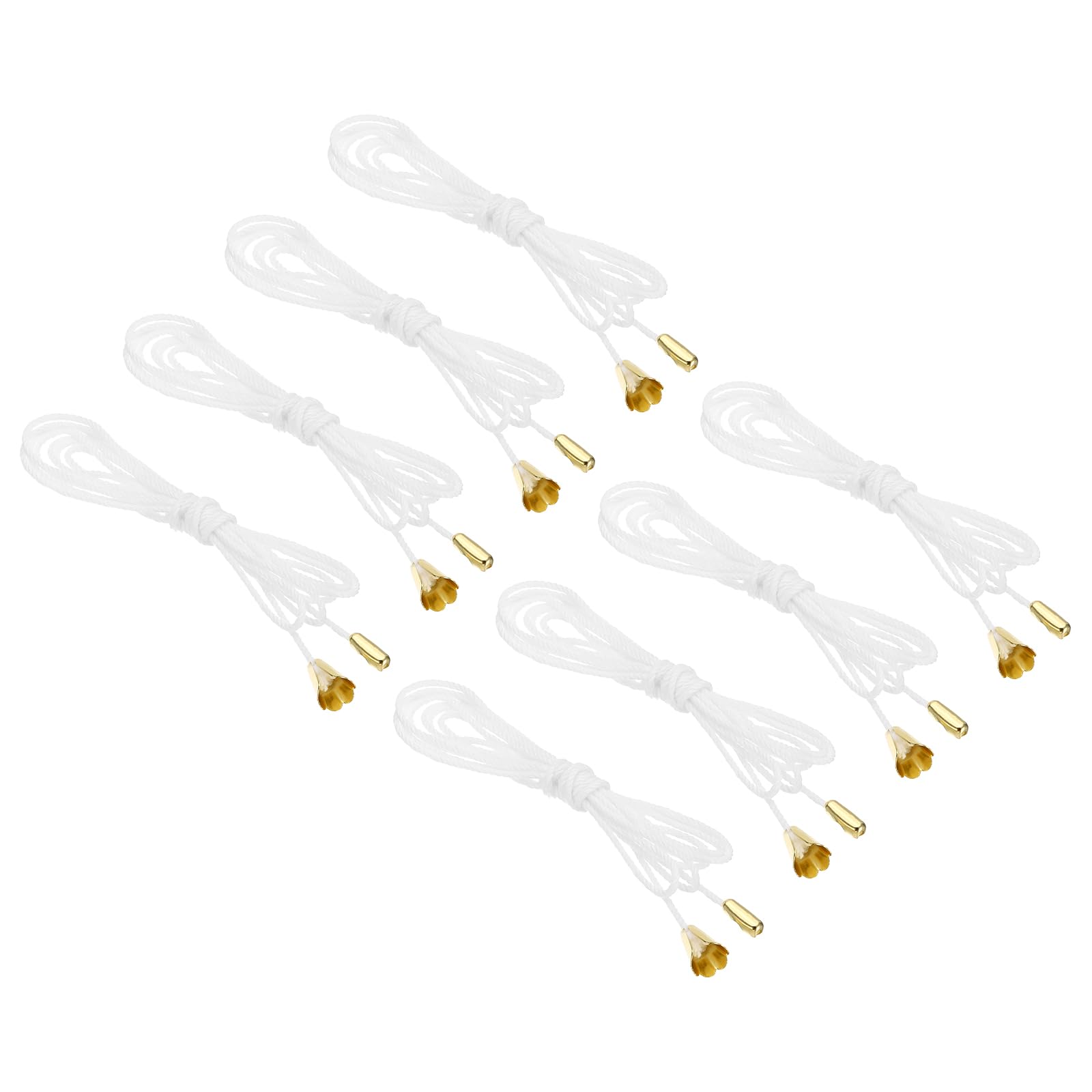 PATIKIL 1.5M 4.9ft Ceiling Pull Chain, 8 Pcs Pulls String Extender with Conical Pendant for Fan Light Chandelier Table Lamp Pulling Switch, Gold Tone