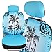 Blue Palm Tree Car Seat Covers - Tropical Islander - Front Universal Fit