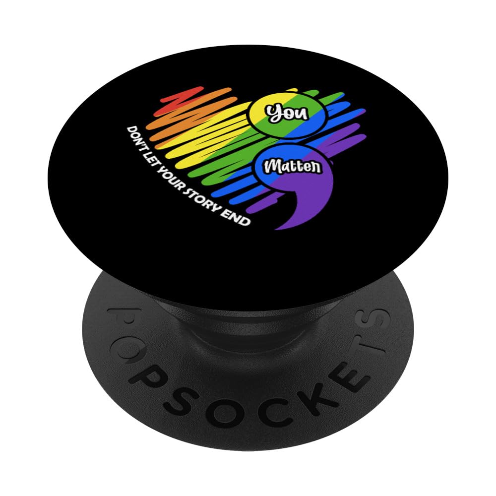 Semikolon LGBTQ Suicide Prevention for Mental Health PopSockets Adhesive PopGrip