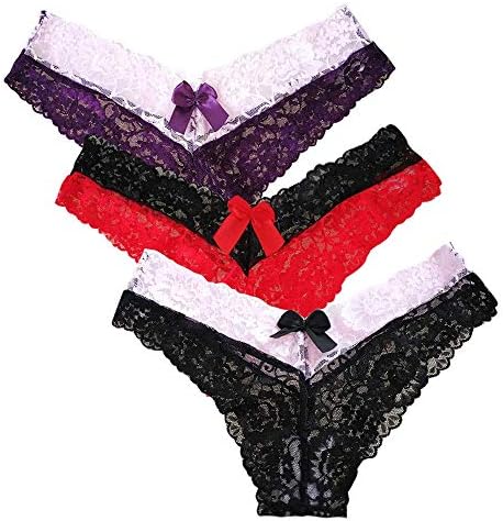 SPFAS Lace Panties for Women Underwear Thong (3 Pack)