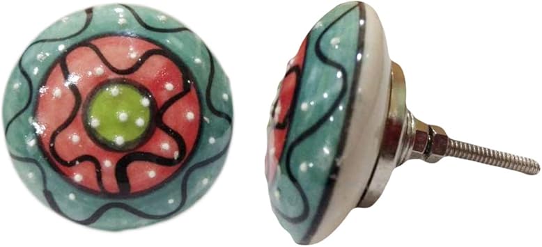 Crocon Ceramic Knobs Hand Painted Unique Design For Cabinet