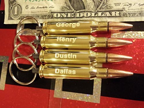 GenericFour Engraved small caliber .308 bullet bottle opener key chains