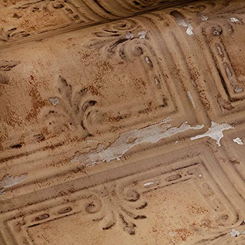 RoomMates RMK11231WP Copper Tin Tile Metallic Accent Peel and Stick