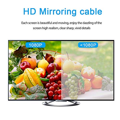 Compatible with iPad iPhone to HDMI Adapter Cable, Digital AV Adapter Support 1080P HDTV Compatible with iPhone iPad Android phone to TV Projector Monitor