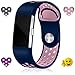 Wepro Replacement Bands for Fitbit Charge 2, Pack of 3 Charge2 Strap Bands with Air Holes, Small, Blue Pink