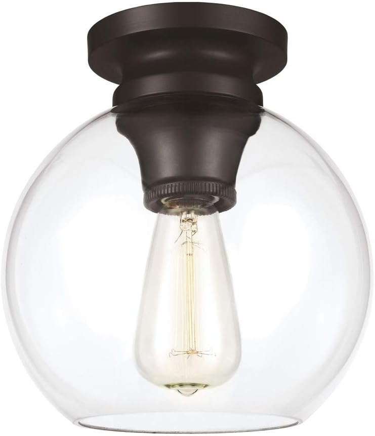 Feiss FM403ORB Tabby Glass Flush Mount Ceiling Lighting, Bronze, 1-Light (9