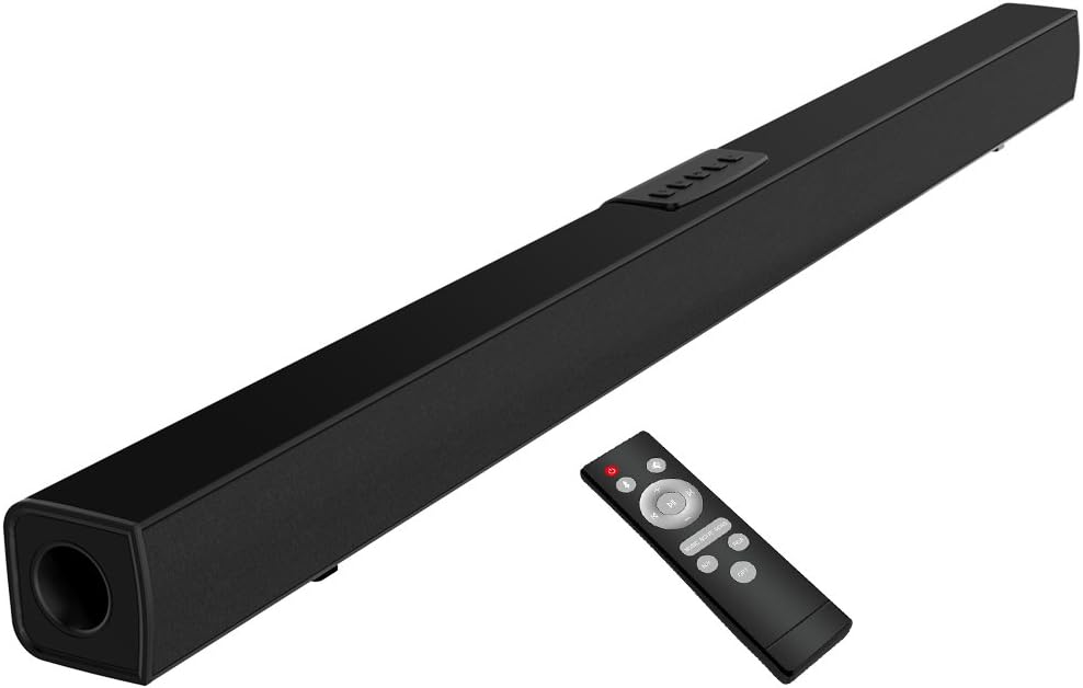 Sound Bars for TV, 60 Watts 43 inch 8 Speakers Sound Bar, Wireless and Wired Bluetooth Soundbar Home Theater Surround Speakers with Optical Cable and Remote Control【2019 Updated】