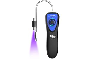 Xetron HVAC Refrigerant Leak Detector with UV LED,Automotive AC [R134A R410A R22 R1234YF] Freon Sniff Halogen Gas Leak Detector, 6 Adjustable Sensitivity, CFCs HCFCs HFCs HFOs CLD-100UV