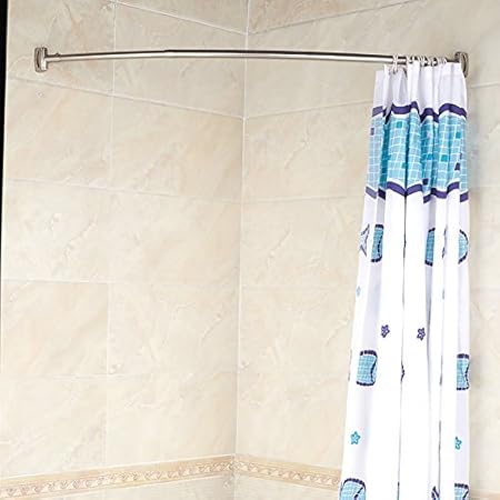 Retractable Bathroom Shower Curtain Stainless Steel Rod Rack With