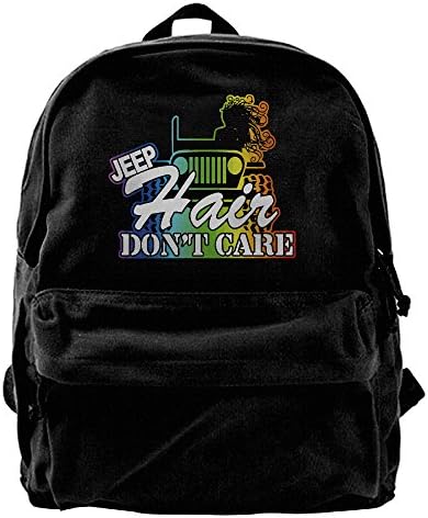 Canvas Backpack, Jeep Hair Don't Care Casual Laptop College Bag Daypack For Travel, Hiking, Camping