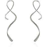 Handmade Threader Earrings 925 Sterling Silver Pull Through Earrings for Women