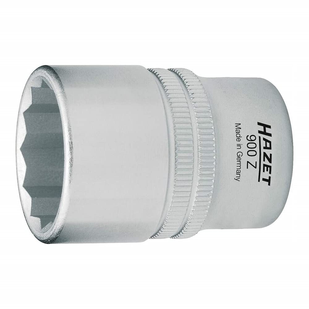 HAZET 900AZ-1.3/16 50 mm 12-Point Traction Profile Socket - Chrome-Plated/Polished