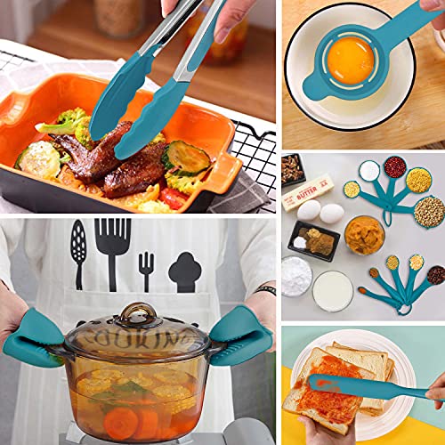 Homikit 42 Pieces Navy Blue Kitchen Cooking Utensils Set with Holder