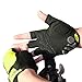 SANTIC Classic Fingerless Cycling Gloves with Shock-absorbing Foam Pad Breathable Half Finger Moutain Bike Bicycle Riding Gloves for Men and Women