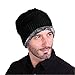 Tirain Men's Stylish Slouchy Knit Beanie Hats Fleece Lined Skull Ski Caps (One Size, Black)