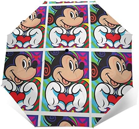 Windproof Travel Umbrella Mickey Mouse Compact Folding Umbrella Automatic Open/Close