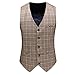 Mens 3-Piece Suit Plaid Modern Fit Single Breasted Smart Formal Wedding Suits