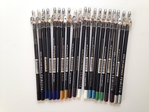 12pcs Princessa Kohl Eyeliner Pencils with Sharpener Similar to Italia NYX (10 Assorted Colors)