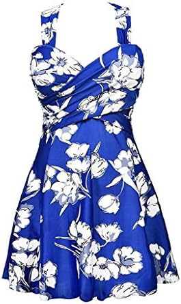 Fablight Women's Polka Dots One Piece Boyleg Swimsuit Swimwear Beachwear Bathing Suit Swimdress