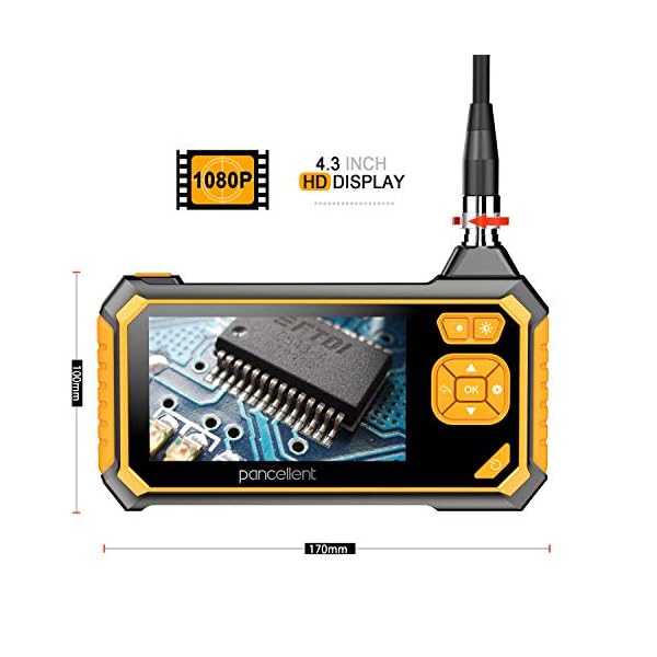 Pancellent Digitales Industrie Endoskop 1920X1080P, Videoscope Endoskop mit wasserdichter IP67-Kameraprüfung, 4,3-Zoll… – Bild 6