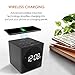 Wireless Charging Alarm Clock Radio for Bedroom, Wireless Charger Compatible iPhone X iPhone 8 with Bluetooth Speaker, USB Charging, FM Radio, Loud Alarm for Heavy Sleepers, 4 Dimmers, Snooze, Black