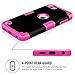 Case for iPod Touch 5 Case for iPod Touch 6 Case, Dual 3 in 1 Hard PC Case + Silicone Shockproof Heavy Duty High Impact Armor Hard Case Cover for Apple iPod touch 5 6th Generation (black+hot pink)