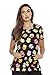 217V-11-M Dreamcrest Women's Scrub Tops / Holiday Scrubs / Nursing Scrubs; Neon Owl; Medium