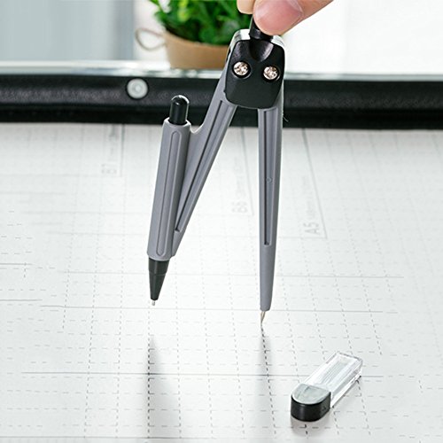Math Geometry Kit Set 8 Pieces Student Supplies with Shatterproof Storage Box,Includes Rulers,Protractor,Compass,Pencil lead refills,Pencil,Eraser..for Students and Engineering Drawings