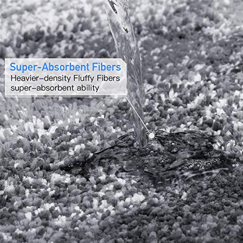 KMAT Bath Mat Bathroom Rugs 20x32 In,Luxury Soft Shaggy Microfiber Shower Rug, Machine Washable