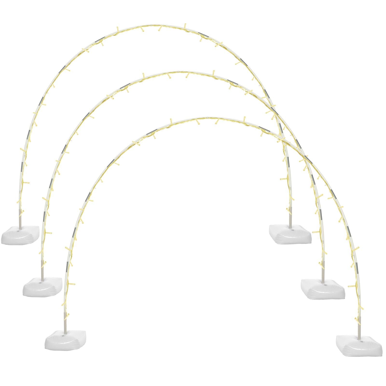 Photo 1 of Frienda 3 Sets 10 ft Light Arch for Christmas Holiday Garden Arch Stand with 3 Pcs 66ft 8 Modes LED Christmas String Lights for Xmas Wedding Doorway Pathway Yard Party(Warm Yellow)
