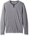Lucky Brand Men's Long Sleeve Burnout Notch Neck Shirt, Gargoyle Multi, L