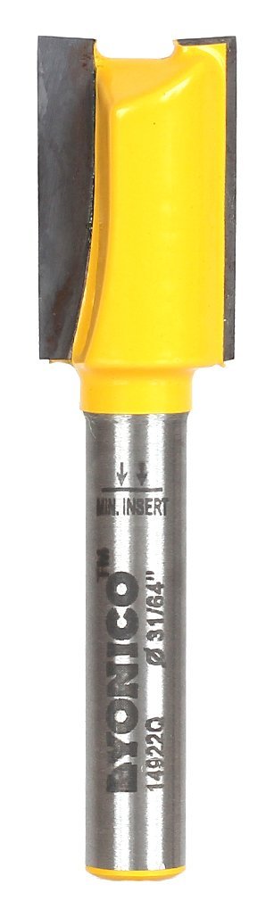 Yonico 14922q 31/64-Inch Undersized Plywood Straight Dado Router Bit 1/4-Inch Shank