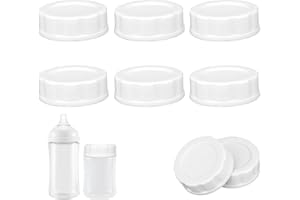 6pcs Baby Bottle Caps Compatible with Pigeon & Lansinoh Bottles, Travel and Storage Bottle Lids Replacement (White)
