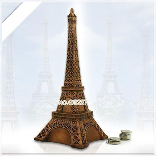 Christmas Gift Vintage Style French Paris Eiffel Tower Piggy Money Coin Saving Bank (Gold)