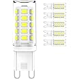 G9 LED Light Bulbs, 40 watt Halogen Replacement LED Bulbs, Non-dimmable T4 LED Bulb with G9 Bi Pin Base Bulbs, Flicker Free 360° Beam Angle Energy Saving G9 Bulbs for Chandelier, 6000K (6 Pack)