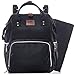 Diaper Bag Backpack - All-in-One Designer Baby Nappy Bags with Stroller Straps Changing Pad and Key Holder - Black
