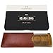 Dual Action Beard Comb & Protective Sleeve - Perfect for Balms and Oils - Sandalwood Scent, Fine/Coarse Tooth - Premium EDC Case and Gift Box Included