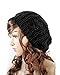 QMY Slouchy Beanie Winter Lady Women Baggy Beret Chunky Knit Knitted Braided Beanie Hat Ski Cap (Black)