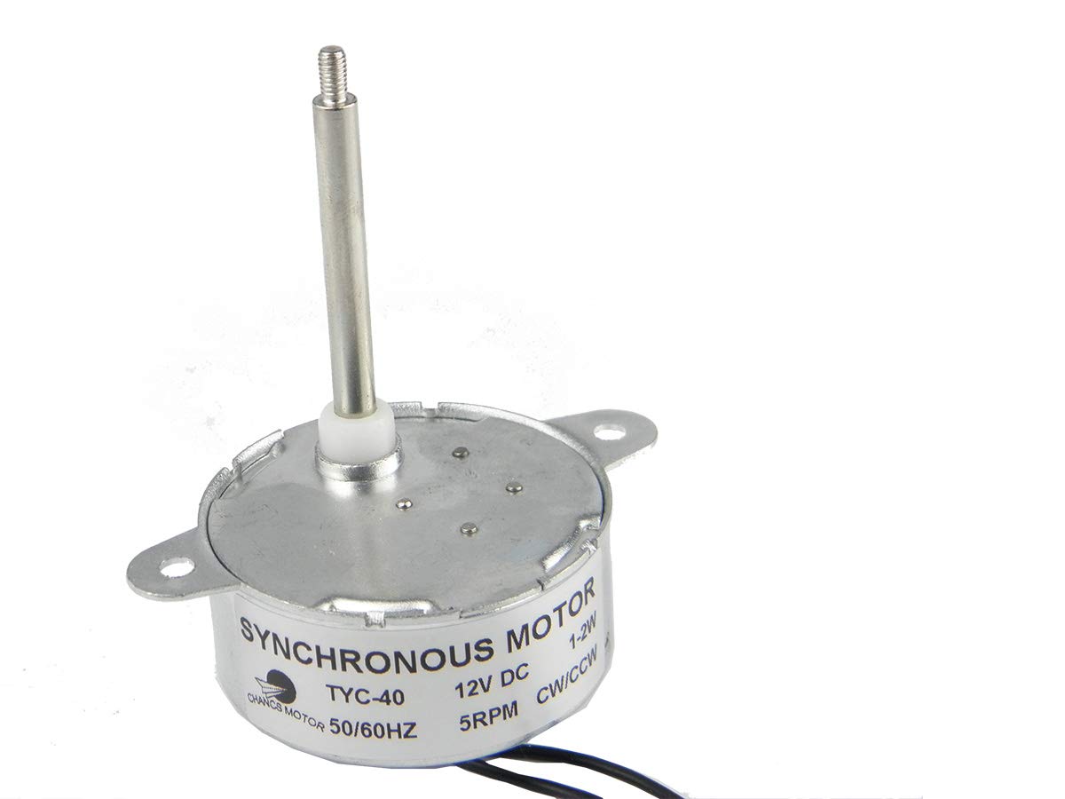 CHANCS TYC-40 DC Synchronous Electric Motor 12V 5RPM CW/CCW Small Gear Motor Shaft 4.6cm for Christmas Decoration Fiber OpticLiights