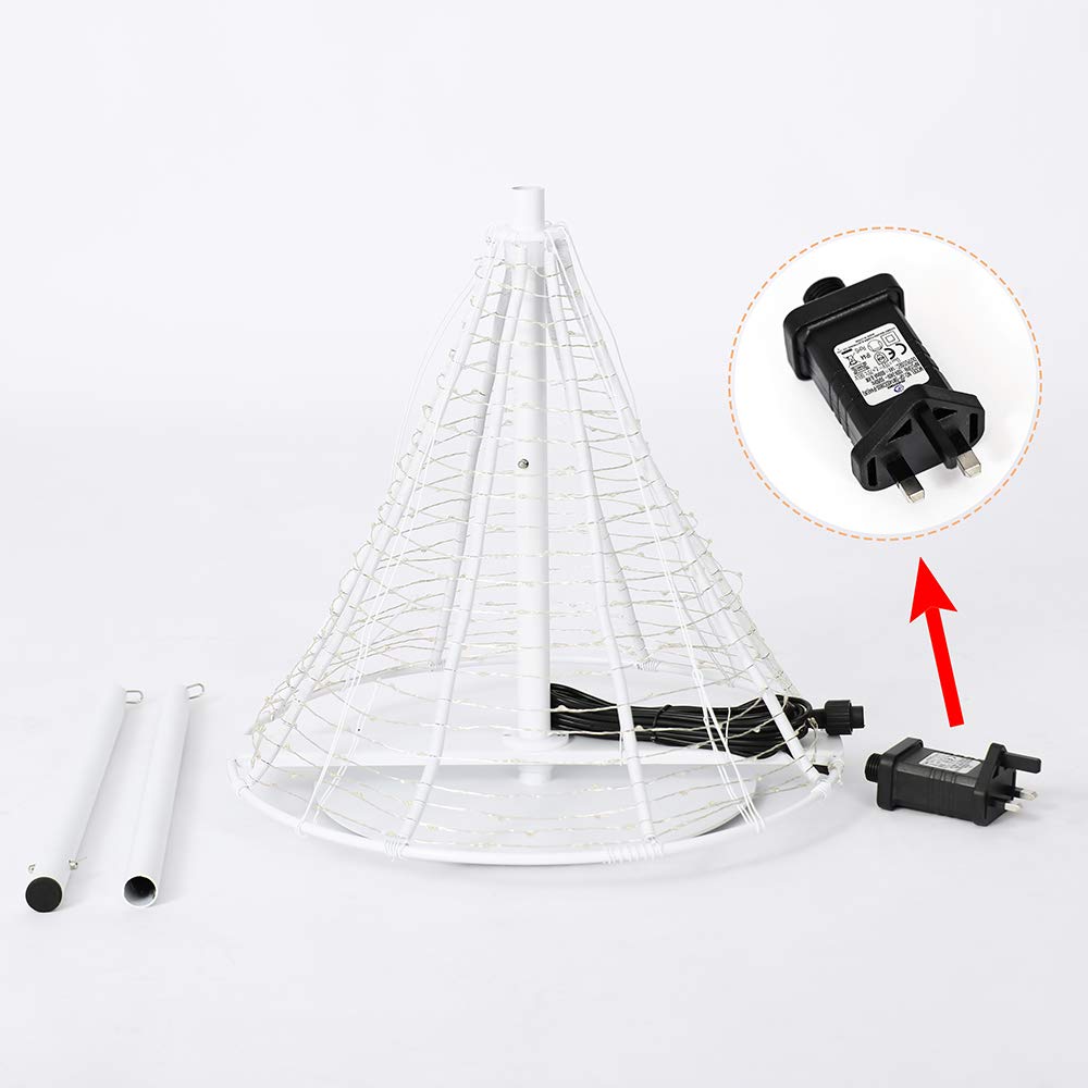 3.3FT Metal Tree Foldable,Home,Festival,Party,Wedding ,Indoor and Outdoor Use,Warm White(HONESTY)