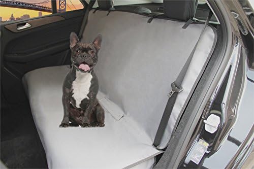 Homeyone Anti-Slip Waterproof Dog Pet Travel Bench Back Seat Cover Protector for Leather seats Washable (Grey)