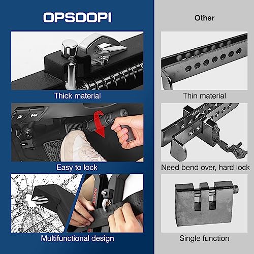 Universal Brake Pedal Lock Anti-Theft Device With Emergency Window Breaker - 3 Keys Included