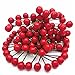 100pcs Artificial Red Holly Berry 10mm Pick Branch Wreath For Christmas Tree Decoration for Christmas tree for wedding party