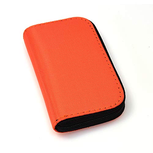 Memory Card Cases, 2 Packs Bestshoot Memory Card Holder Bags Pouch Organizer Keeper 22 Slot SD Micro SD CF SDHC SDXC MMC Secure Digital Compact Flash Cards Wall Bags for Media Storage (Orange & Black)