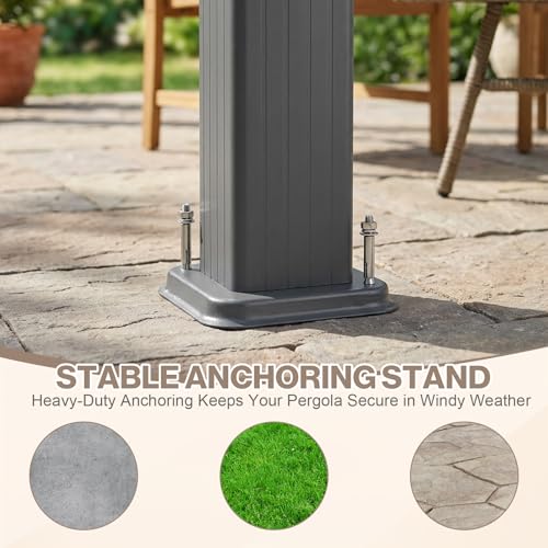 Aoodor 10x12 ft Outdoor Pergola with Retractable Shade Canopy Review: Adjustable Patio Shade image 28