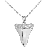 Claddagh Gold Shark Tooth Lucky Pendant Necklace in Polished 925 Sterling Silver - Choice of Style
