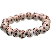 LKXHarleya Women Porcelain Beads Bracelet Vintage Style Blue And White Porcelain Ceramics Wrist Bracelet